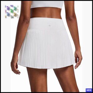 High Waist Pleated Tennis Skort with Pockets Athletic Workout Mini Skirt